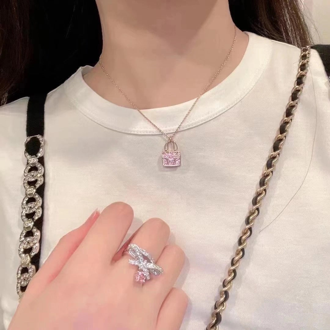 [LUXE]CONSTANCE PEDANT PURPLE DIAMOND NECKLACE