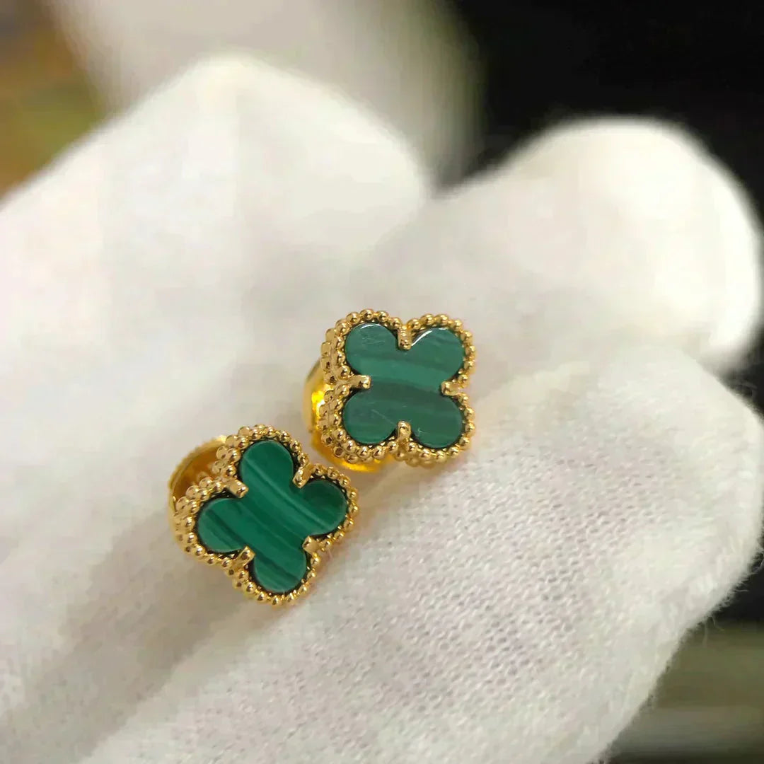 [LUXE] CLOVER MINI 9.5MM MALACHITE  EARRINGS