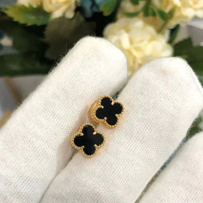 [LUXE] CLOVER MINI 9.5MM BLACK MOP EARRINGS