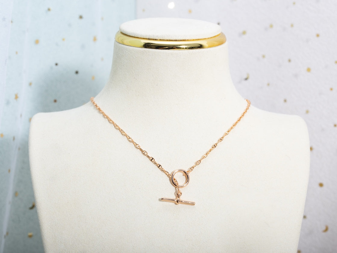 [LUXE]ECHAPPEE NECKLACE PINK GOLD