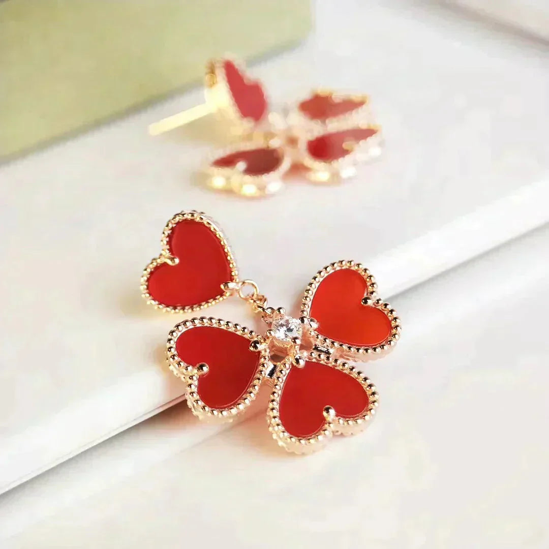 [LUXE] SWEET CLOVER CARNELIAN EARRINGS