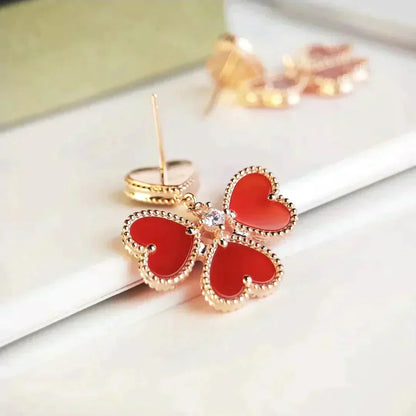 [LUXE] SWEET CLOVER CARNELIAN EARRINGS