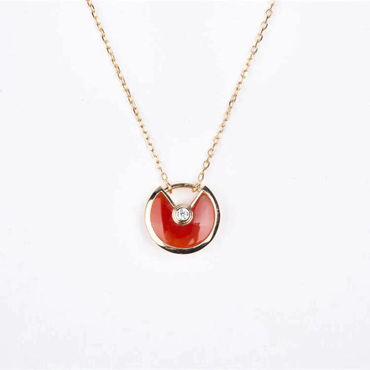 [LUXE]AMULETTE GOLD CARNELIAN ONYX NECKLACE