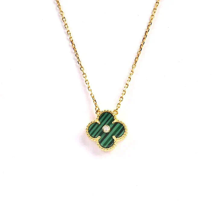 [LUXE] CLOVER 15MM DIAMOND TURQUOISE NECKLACE