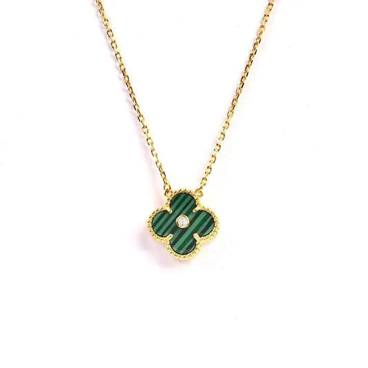 [LUXE] CLOVER 15MM DIAMOND TURQUOISE NECKLACE