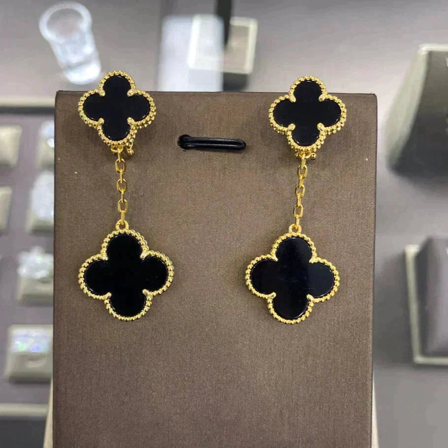 [LUXE] CLOVER 2 MOTIFS  EARRINGS (MULTIPLE CHOICESC