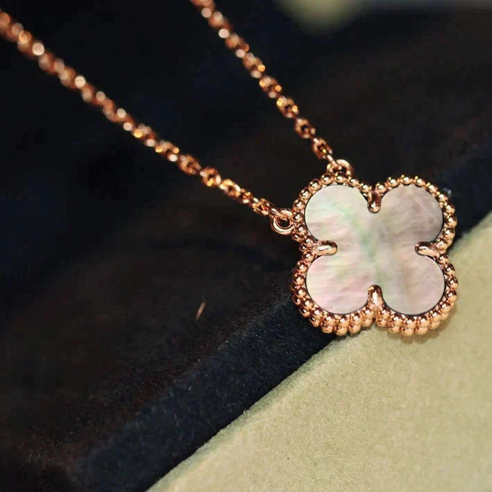 [LUXE] CLOVER 15MM  GRAY MOTHER OF PEARL NECKLACE