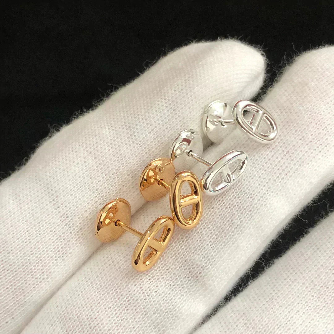 [LUXE]CHAINE SMALL EARRINGS GOLD AND SILVER