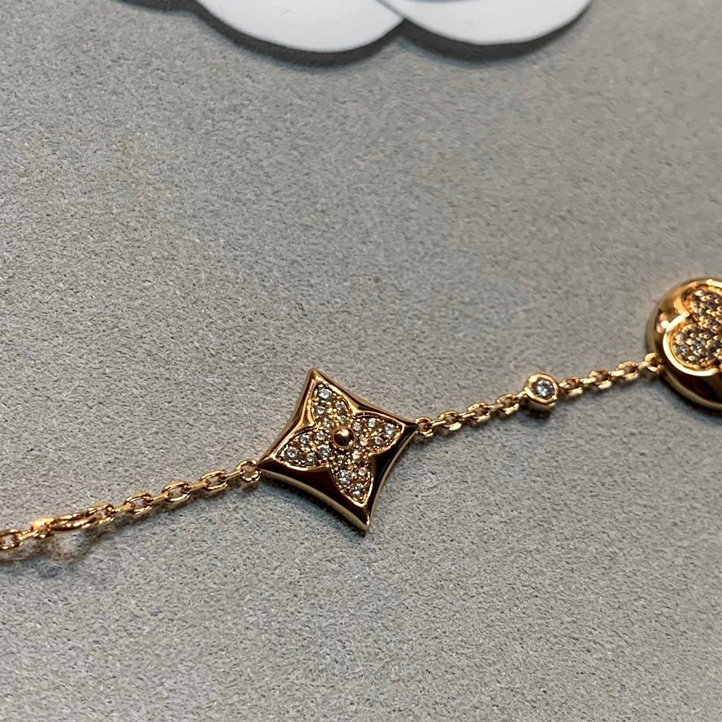 [LUXE]STAR AND SUN 4 MOTIFS GOLD DIAMONDS BRACELET