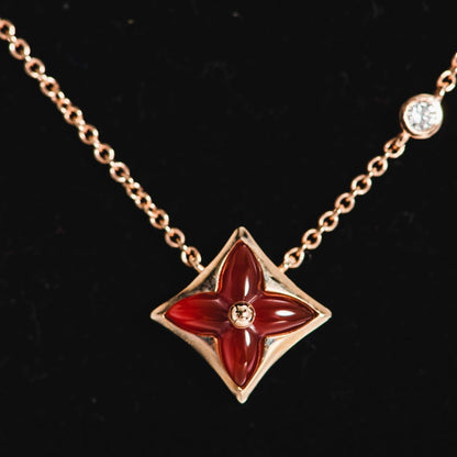 [LUXE]STAR NECKLACE PINK GOLD 1 DIAMOND