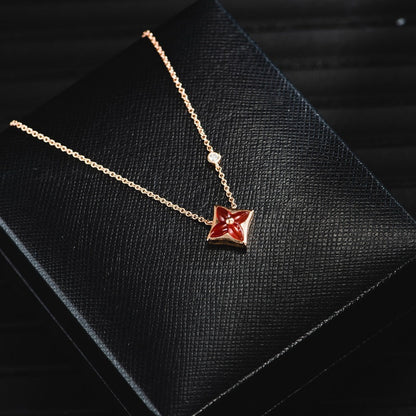 [LUXE]STAR NECKLACE PINK GOLD 1 DIAMOND