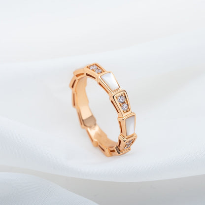 [LUXE]SERPENTI RING PINK GOLD DIAMOND MOP 3MM