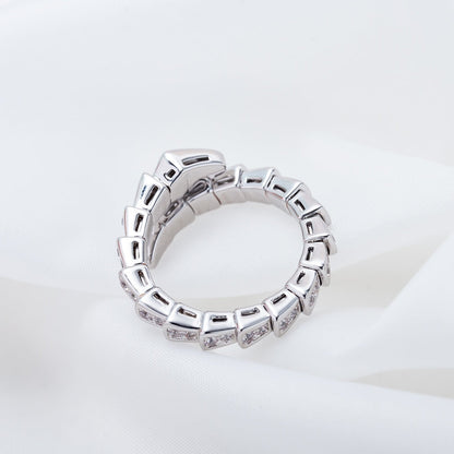 [LUXE]SERPENTI RING SILVER DIAMOND PAVED 4MM