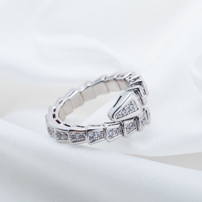 [LUXE]SERPENTI RING SILVER DIAMOND PAVED 4MM