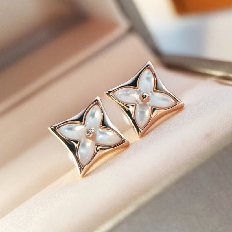 [LUXE]STAR MOP PINK GOLD EARRINGS