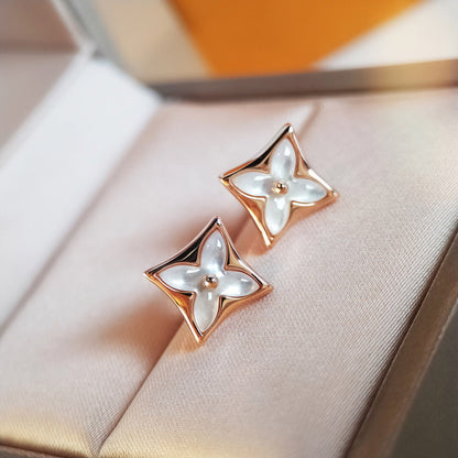 [LUXE]STAR MOP PINK GOLD EARRINGS