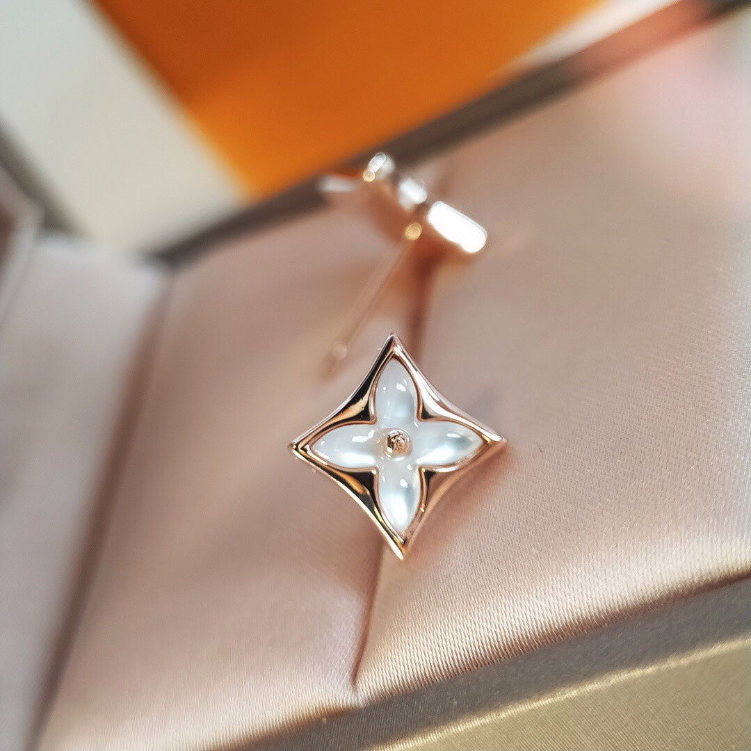 [LUXE]STAR MOP PINK GOLD EARRINGS