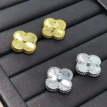 [LUXE] CLOVER MINI 9.5MM LASER EARRINGS