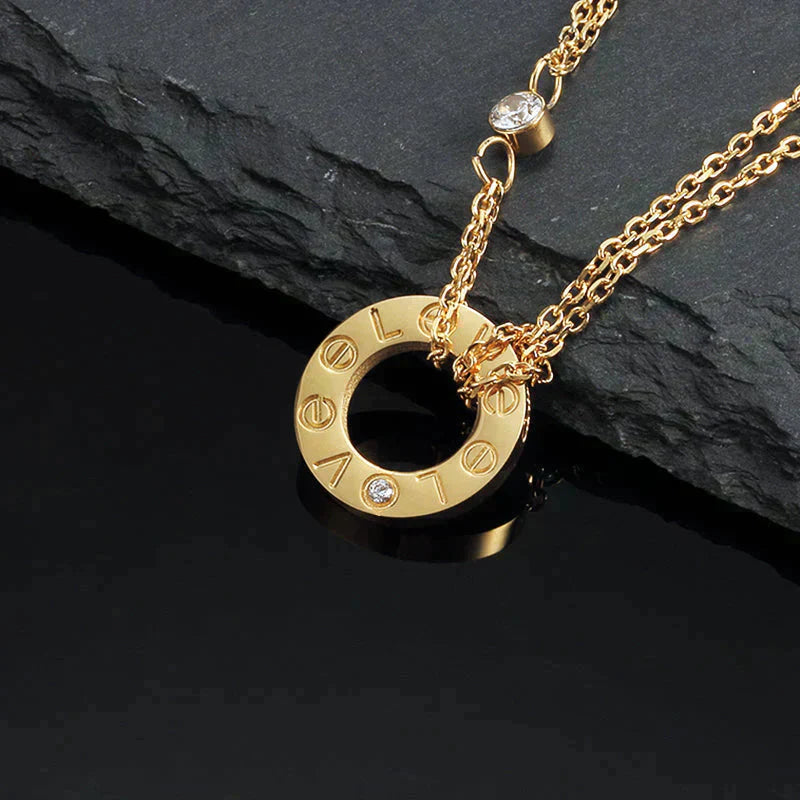 [LUXE]LOVE NECKLACE 16MM 2 DIAMONDS