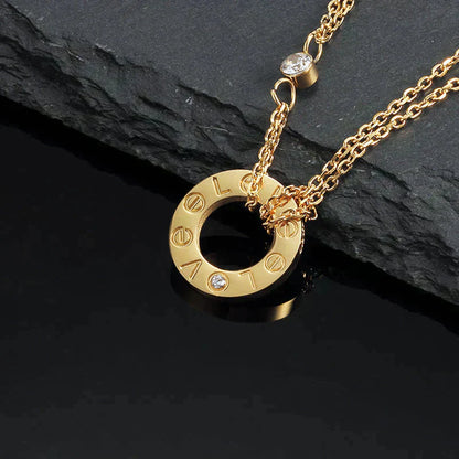 [LUXE]LOVE NECKLACE 16MM 2 DIAMONDS