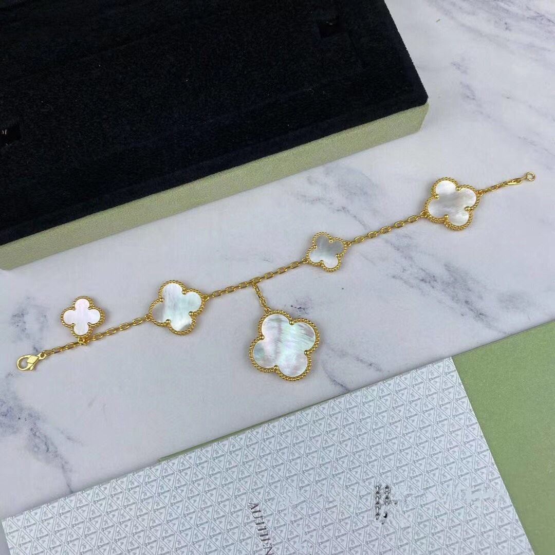 [LUXE] MAGIC CLOVER MOP GOLD BRACELET 5 MOTIFS