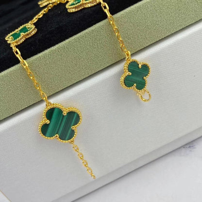 [LUXE] MAGIC CLOVER MALACHITE GOLD BRACELET 5 MOTIFS