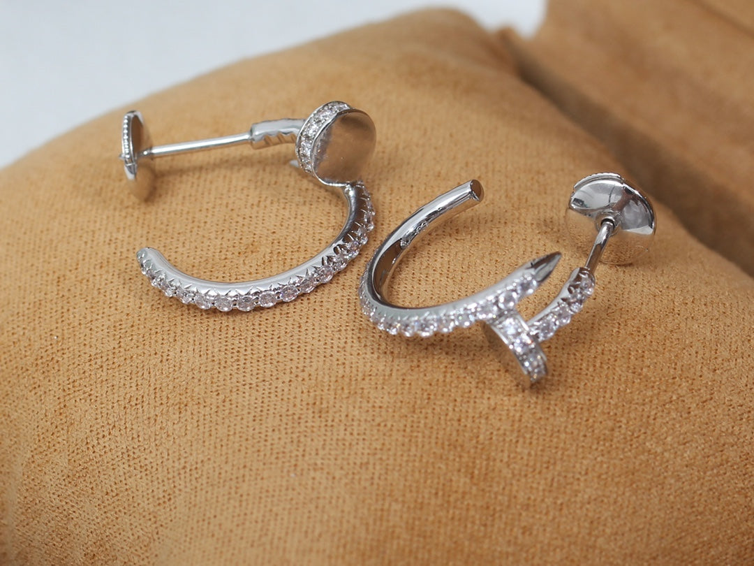 [LUXE]JUSTE EARRINGS 12.75MM SILVER DIAMOND