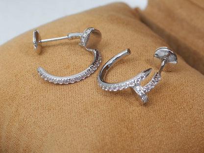 [LUXE]JUSTE EARRINGS 12.75MM SILVER DIAMOND