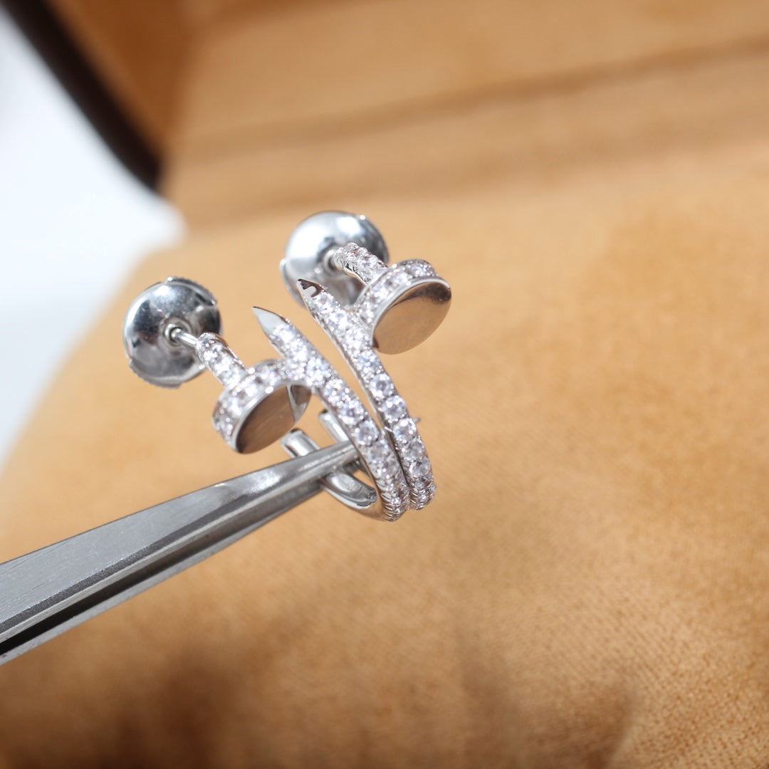 [LUXE]JUSTE EARRINGS 12.75MM SILVER DIAMOND