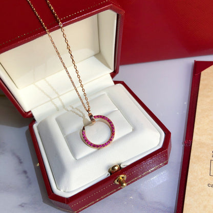 [LUXE]JUSTE NECKLACE GOLD RED DIAMONDS