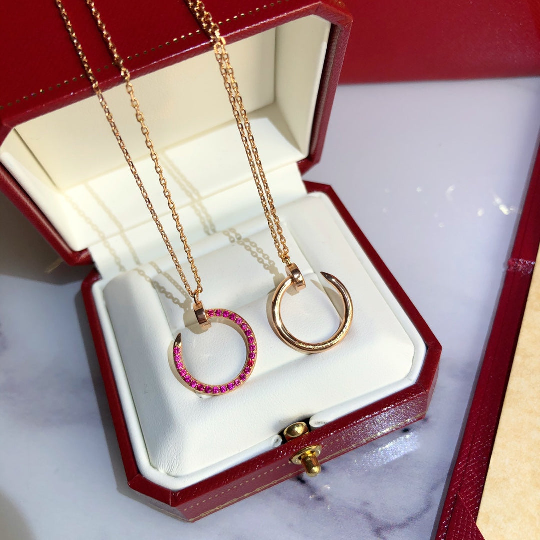 [LUXE]JUSTE NECKLACE GOLD RED DIAMONDS