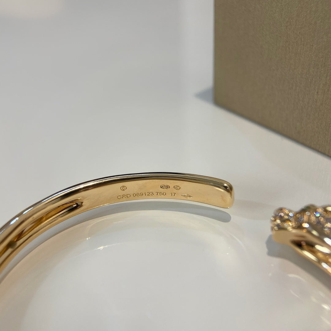 [LUXE]PANTHERE GOLD DIAMOND OPEN BRACELET