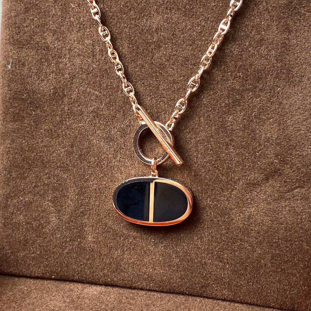 [LUXE]CHAINE VERSO BLACK CERAMIC NECKLACE