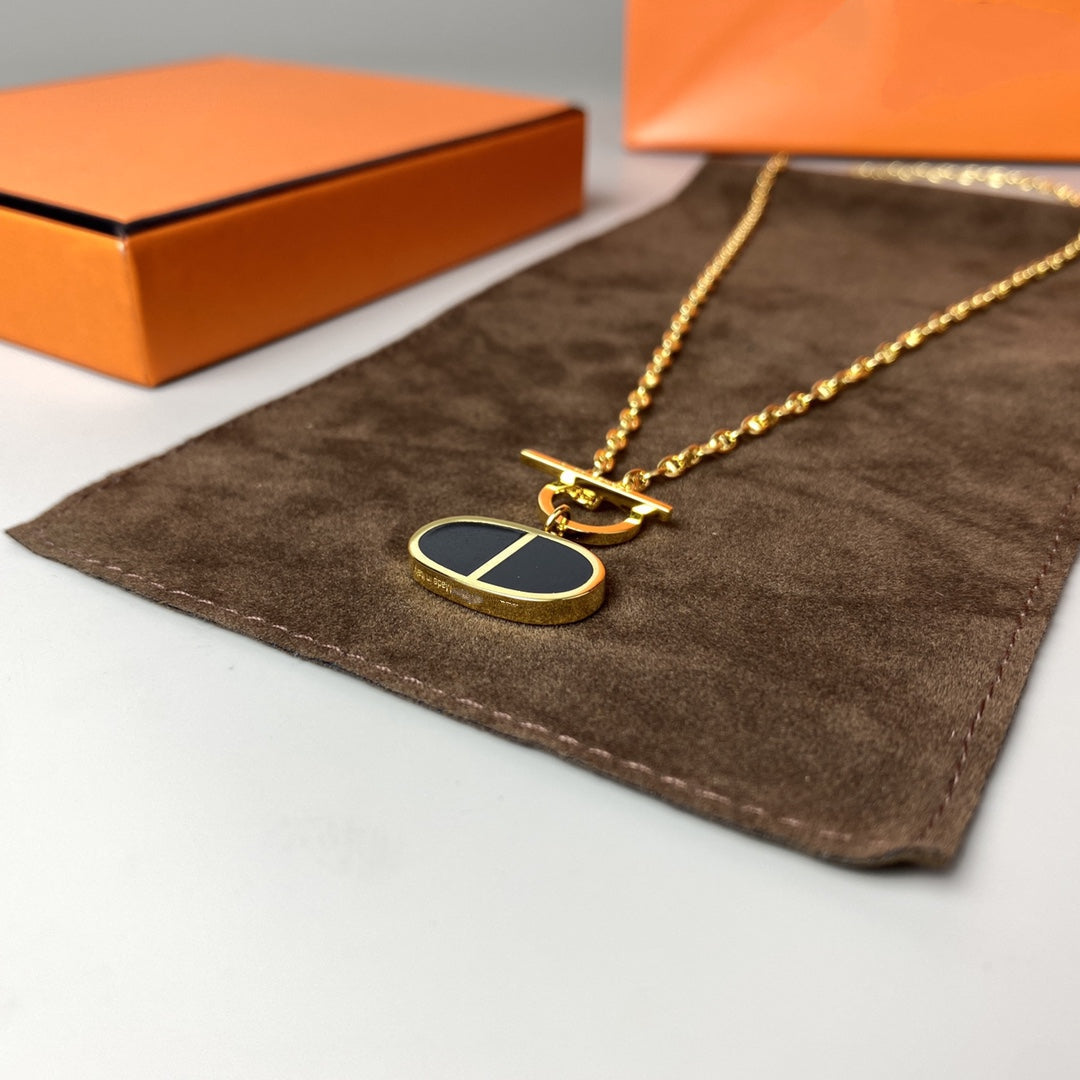 [LUXE]CHAINE VERSO BLACK CERAMIC NECKLACE