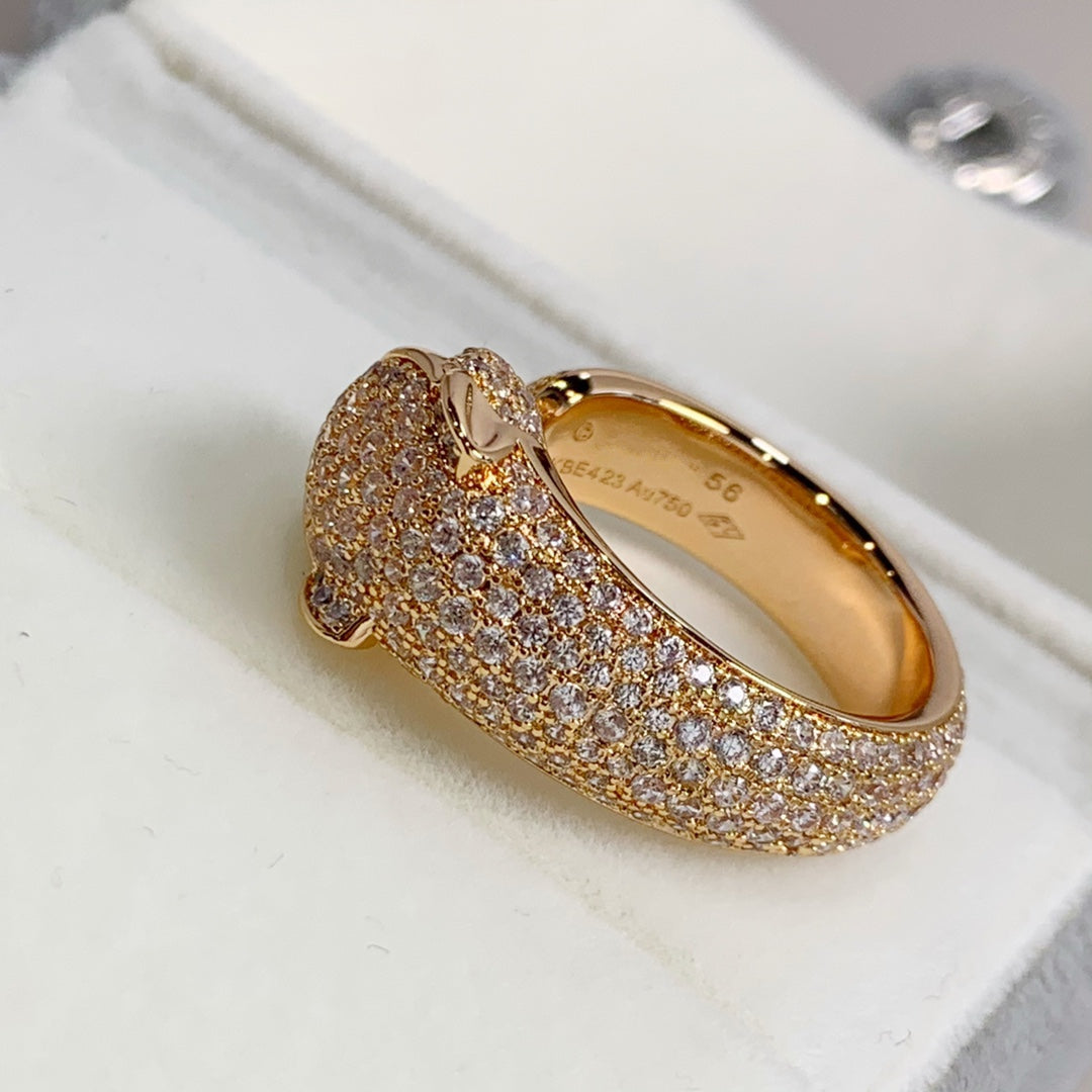 [LUXE]PANTHERE PINK GOLD DIAMOND RING