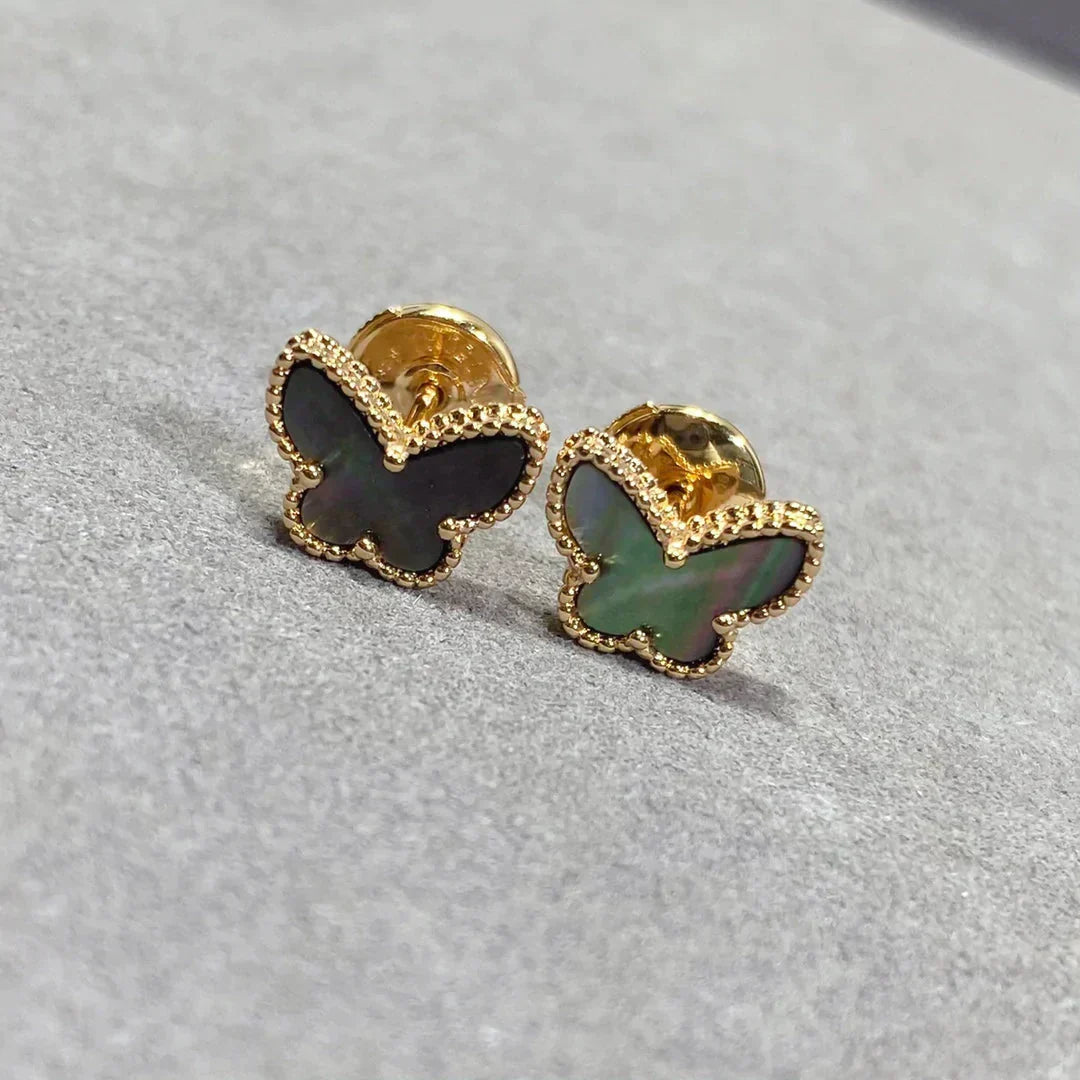 [LUXE] BUTTERFLY DARK MOP  EARRINGS