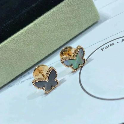 [LUXE] BUTTERFLY DARK MOP  EARRINGS