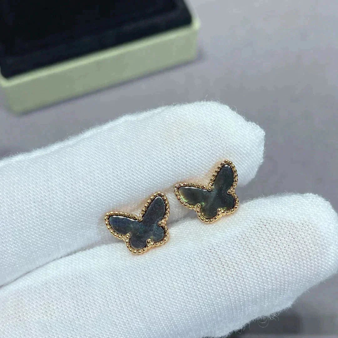 [LUXE] BUTTERFLY DARK MOP  EARRINGS