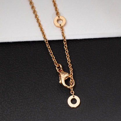 [LUXE]ZERO 1 WHITE CERAMIC PINK GOLD DIAMOND NECKLACE