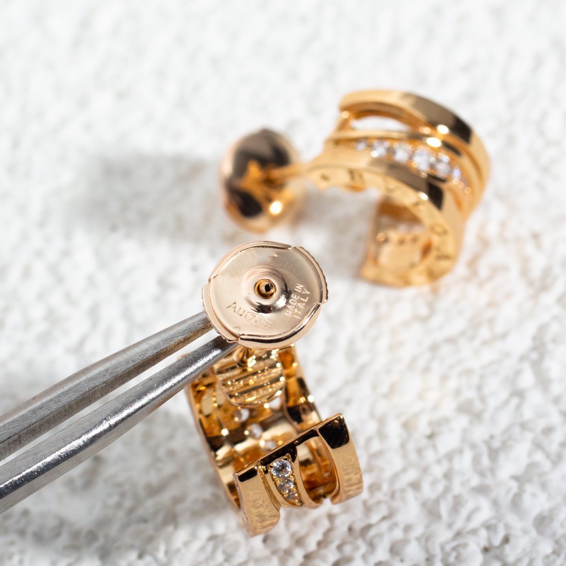 [LUXE]ZERO 1 PINK GOLD DIAMONDS EARRINGS