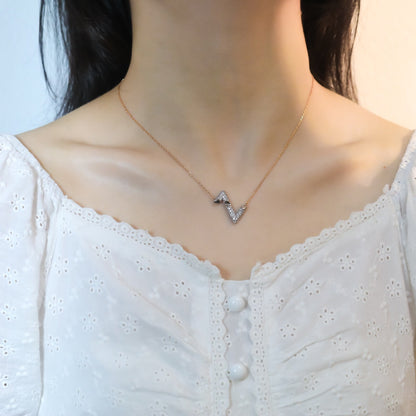 [LUXE]VOLT SILVER DIAMOND PEDANT NECKLACE