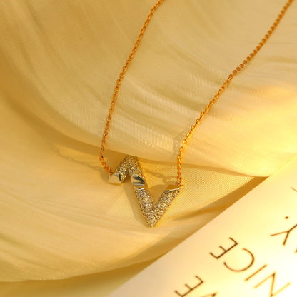 [LUXE]VOLT SILVER DIAMOND PEDANT NECKLACE