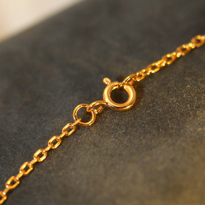 [LUXE]SUN PEDANT PINK GOLD 1 DIAMOND NECKLACE