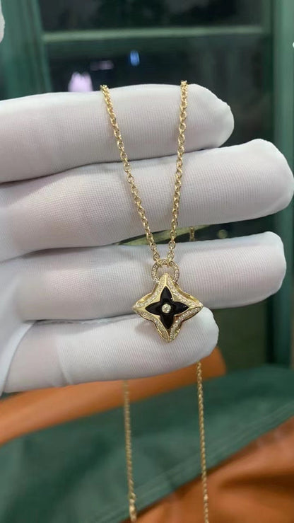 [LUXE]STAR PEDANT PINK GOLD DIAMOND NECKLACE