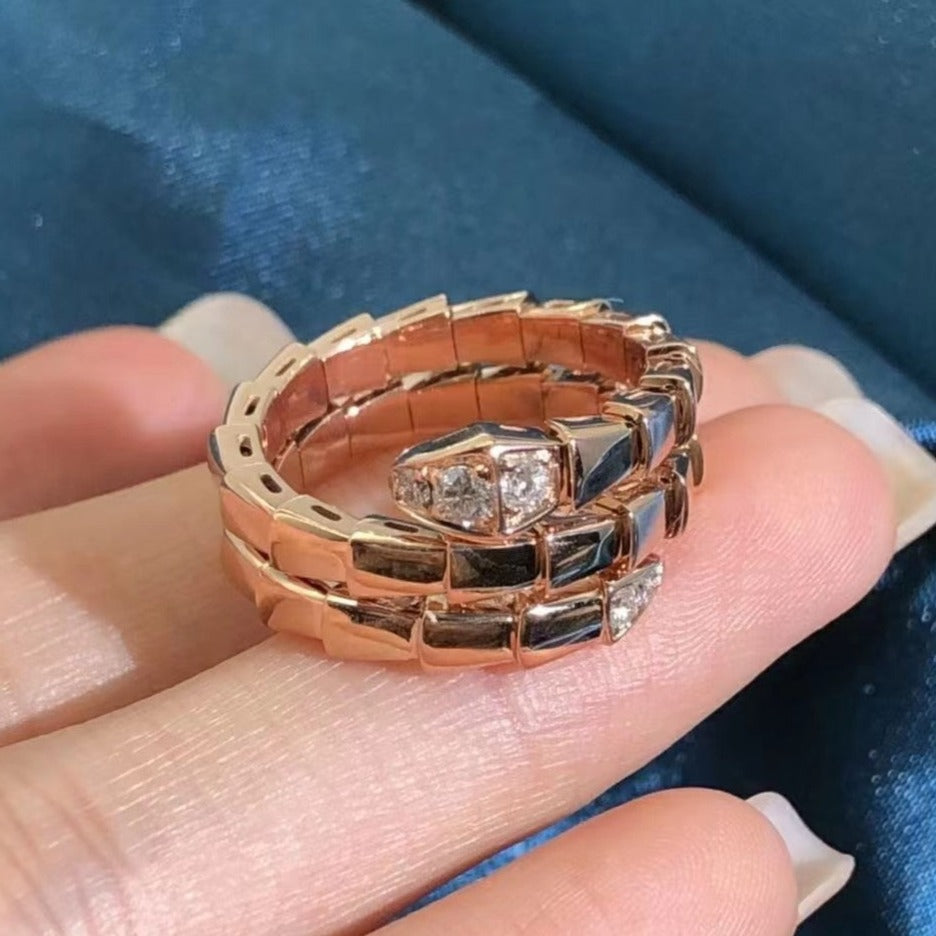 [LUXE]SERPENTS DOUBLE ROW DIAMOND RING