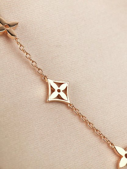 [LUXE]STAR AND SUN 7 MOTIFS GOLD BRACELET