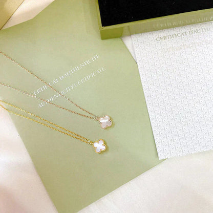 [LUXE] CLOVER MINI 9.5MM WHITE MOTHER-OF-PEARL NECKLACE