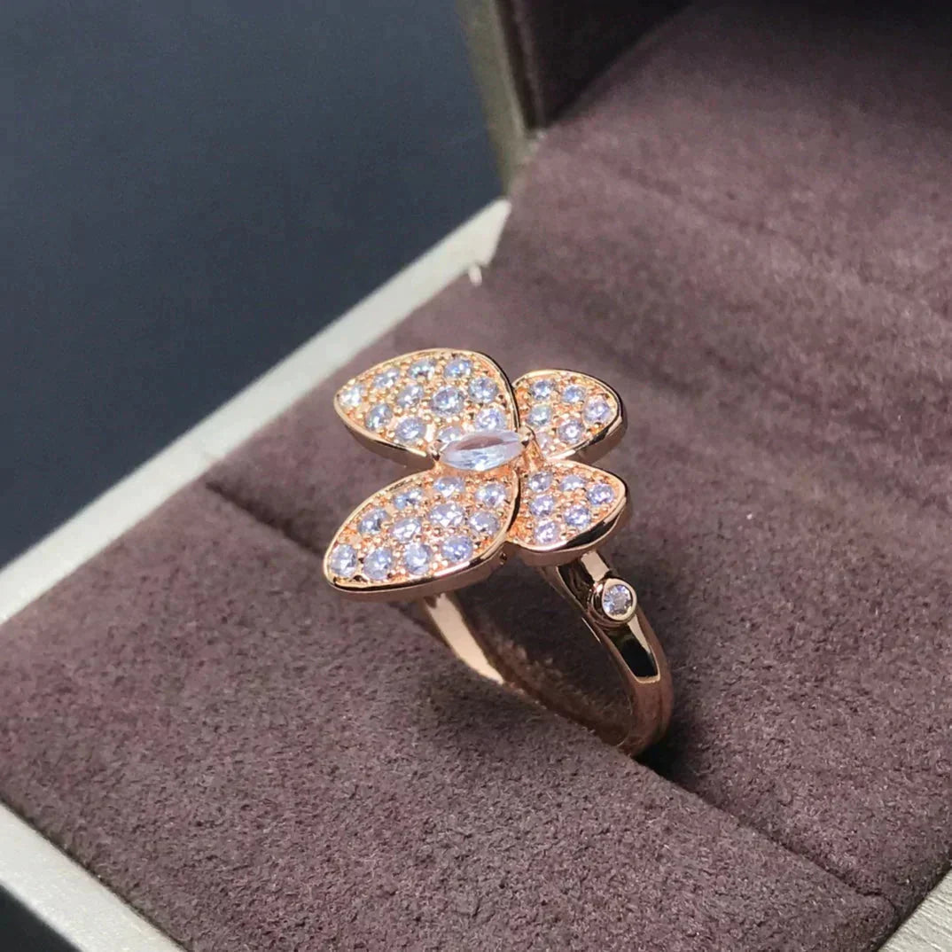 [LUXE] BUTTERFLY PINK GOLD DIAMOND RING