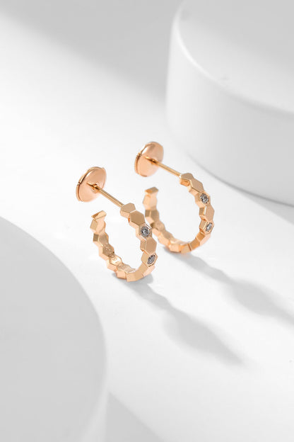 [LUXE]BEE LOVE DIAMOND HOOP EARRINGS