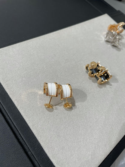 [LUXE]ZERO 1 PINK GOLD CERAMIC EARRINGS